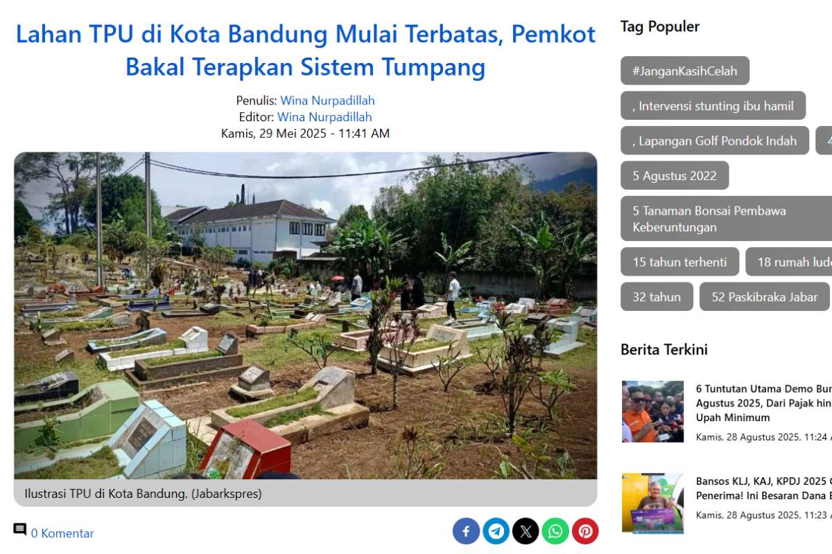 Lahan Tpu Di Kota Bandung Mulai Terbatas, Pemkot Bakal Terapkan Sistem Tumpang Lahan Tpu Di Kota Bandung Mulai Terbatas Pemkot Bakal Terapkan Sistem Tumpang