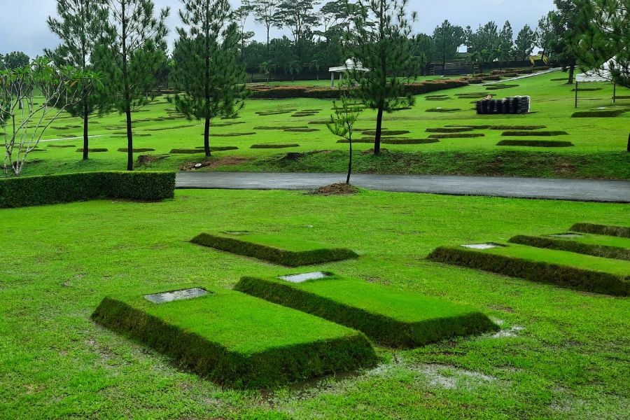 Makam Single Burial Bentuk Gundukan Area Islam San Diego Hills