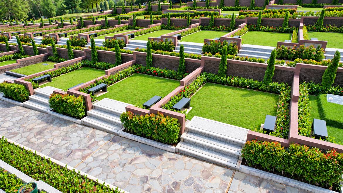 Private Estate Ashar Mansion San Diego Hills dengan area makam keluarga bernuansa hijau